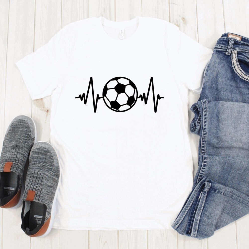 Soccer EKG Heartbeat Graphic T-Shirt